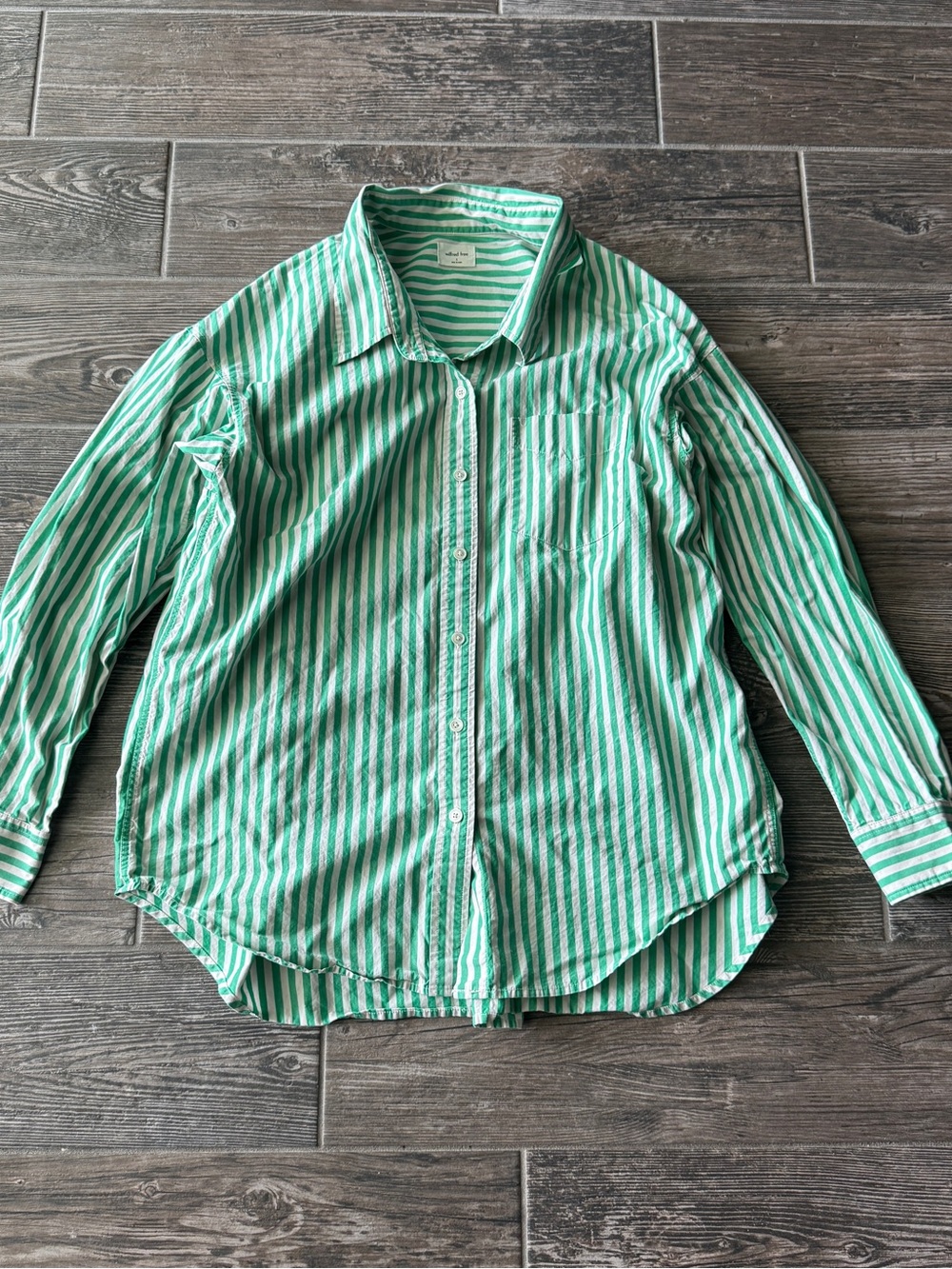 Aritzia Wilfred Free Oversized Striped Button Down Poplin Shirt
